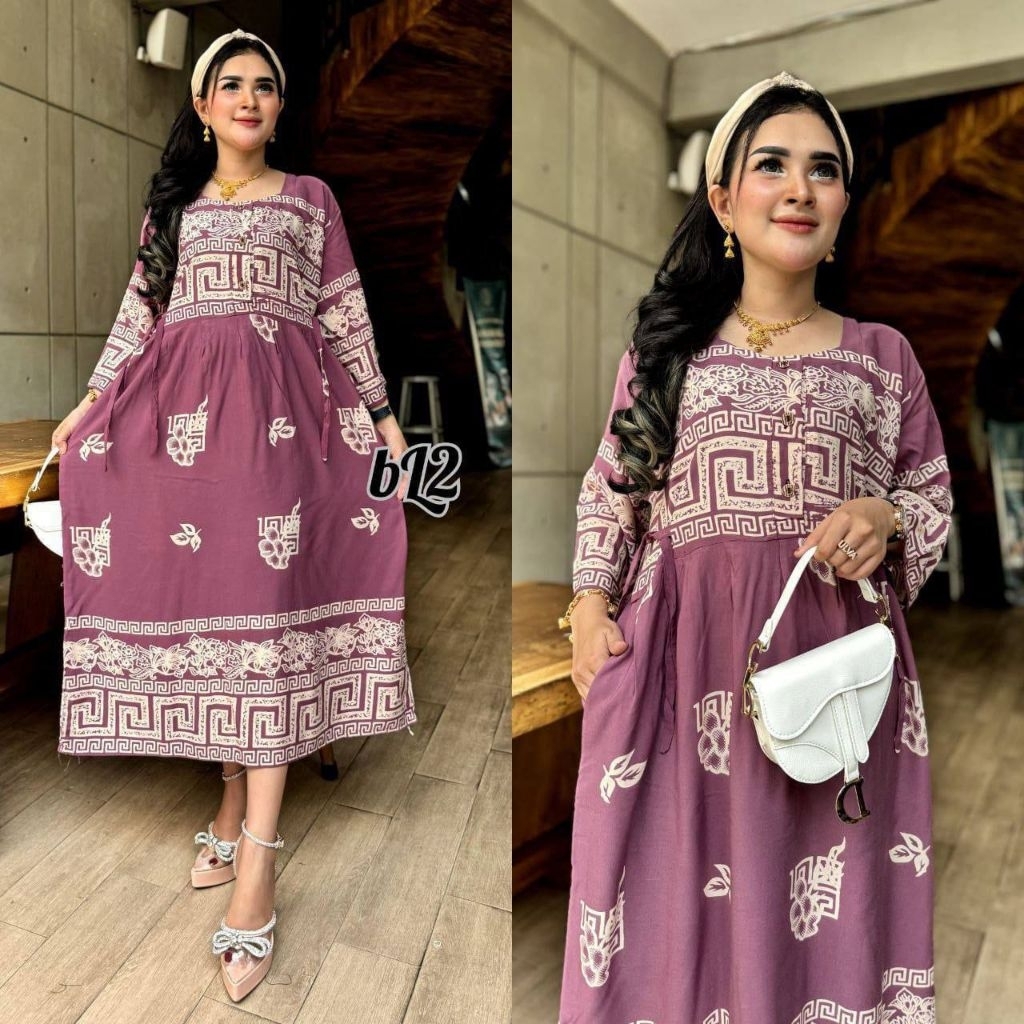 Daster Rayon Wanita Kekinian Lengan Panjang Jumbo LD 120