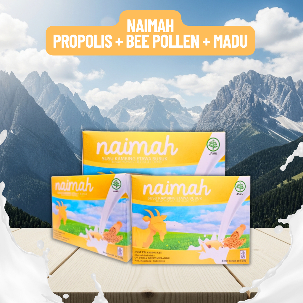 

Susu Kambing Etawa Plus Propolis + Bee Pollen Naimah Kemasan Kotak