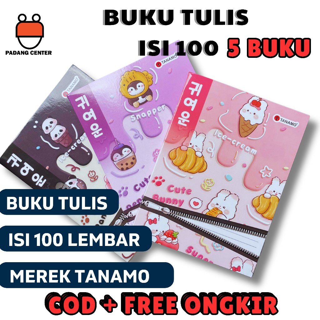 

Buku Tulis Isi 100 Lembar (5 BUKU) Kwarto Tanamo