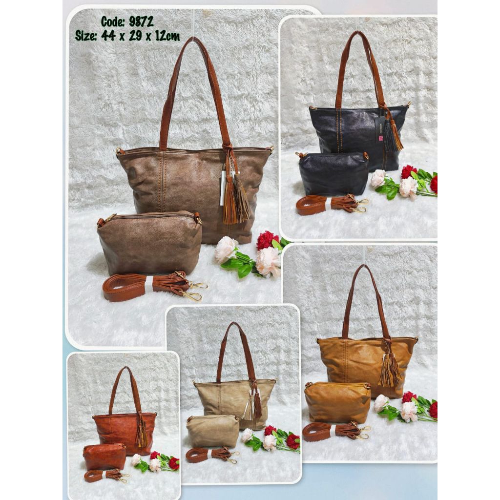 Aihuali Tas Selempang Sandang Wanita Women Fashion Totebag Original Import Kulit PU 9872