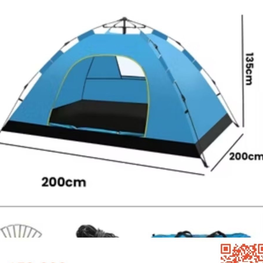 SY tenda kemping lipat otomatis 150x200 dan 200x200  kapasitas 4-5 orang