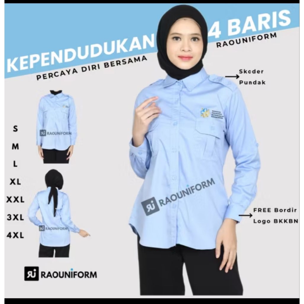 KEPENDUDUKAN 4 BARIS-Baju Seragam Kerja BKKBN Terbaru/Seragam PDL Kependudukan 2025