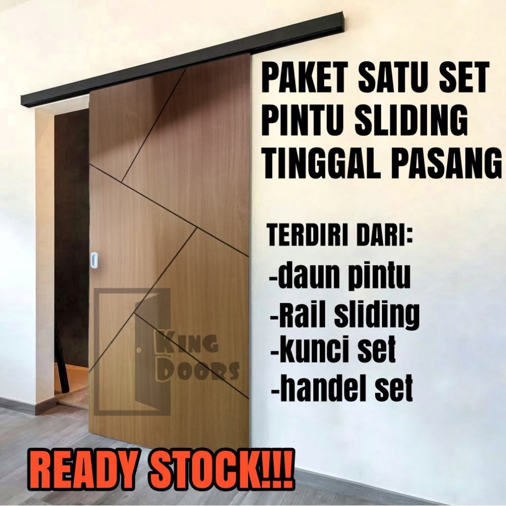 satu set pintu sliding lengkap ready stock | pintu minimalis aesthetic | pintu kamar model sliding