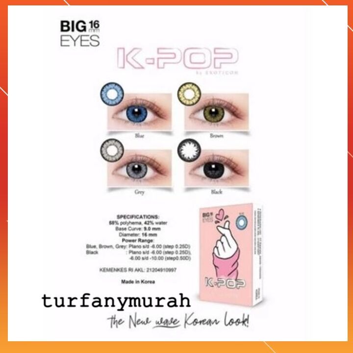 X2 KPOP Black Blue Brown Grey Normal 16mm