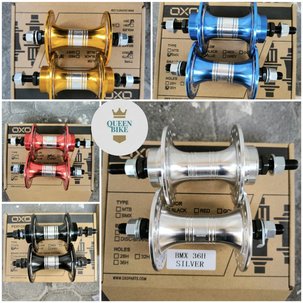 Hub Freehub Bos Alloy Bearing Sepeda Depan / Belakang BMX 36h OXO / PLATINUM Murah