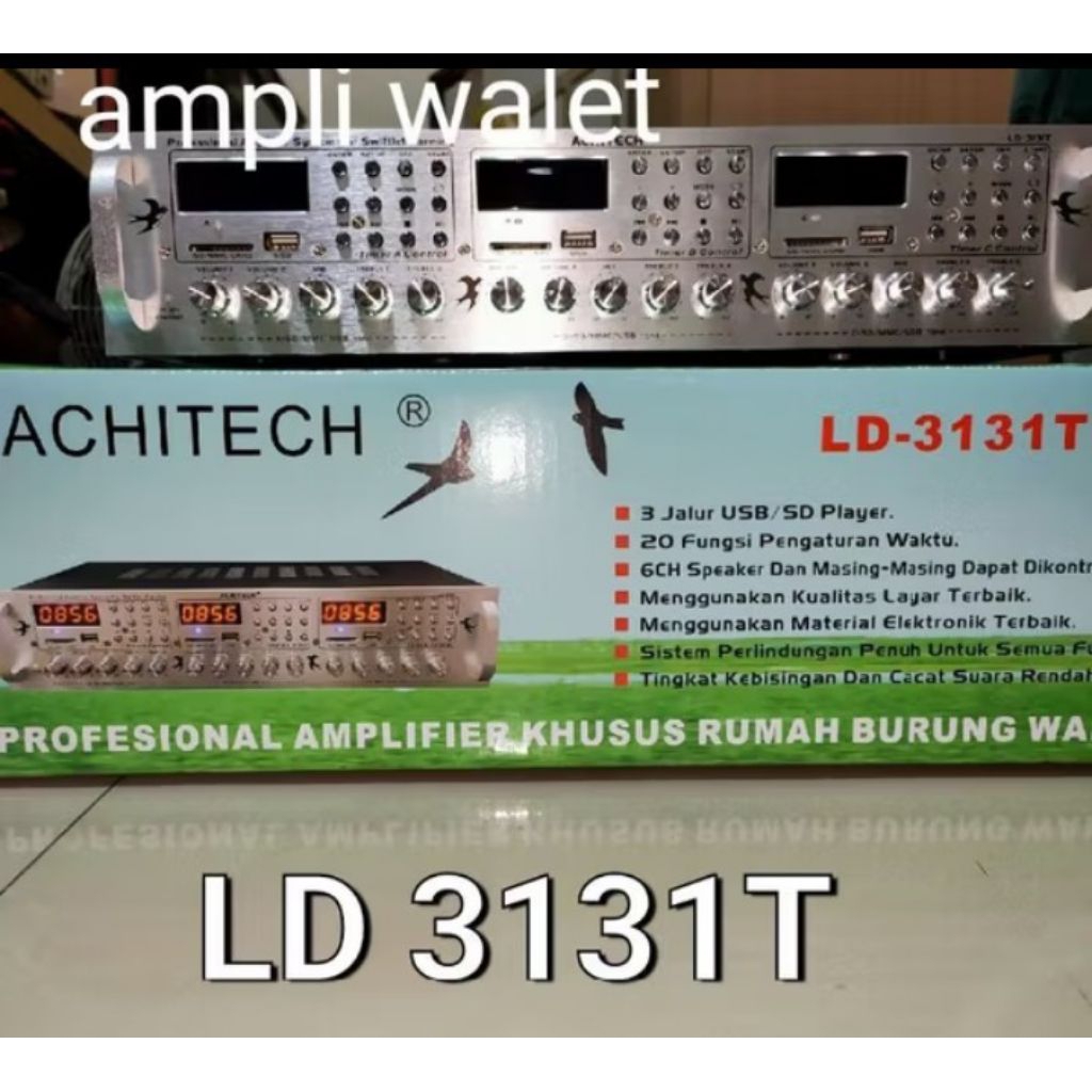 AMPLI WALET ARCHITECH 313 PLAYER USB 6CHANNEL