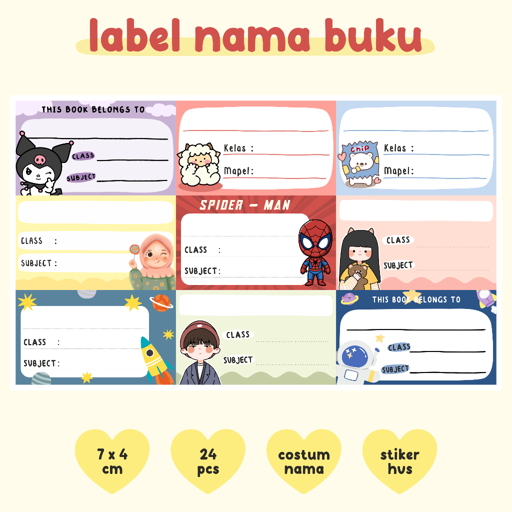 

[COD] 24 PCS STIKER LABEL BUKU CUSTOM