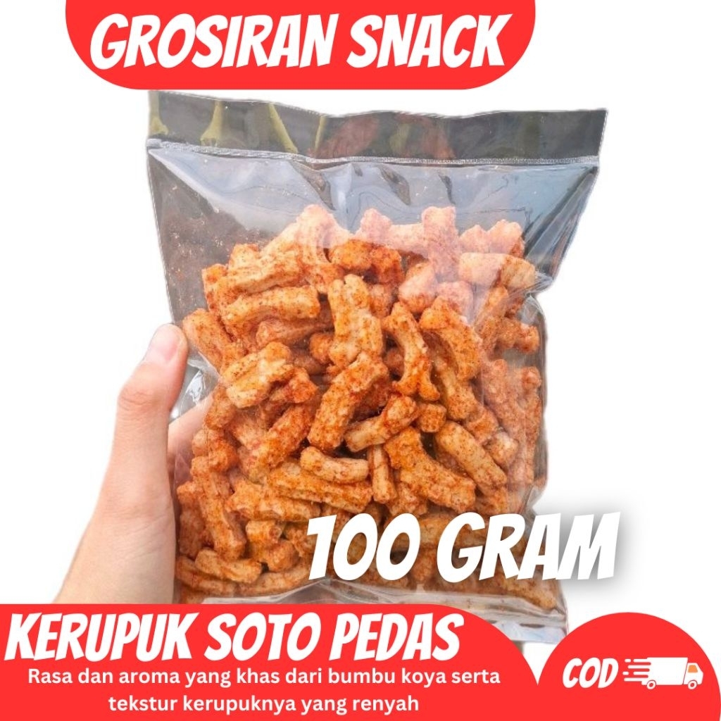 

(100 GRAM) KERUPUK SOTO PEDAS / KERUPUK VIRAL
