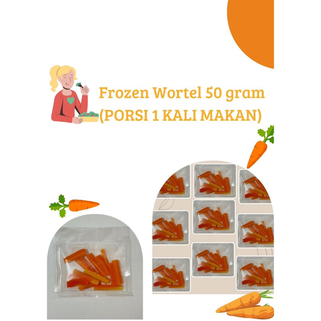 

ProFuel Frozen Wortel - wortel beku praktis dan sehat - 50 gram untuk sekali makan