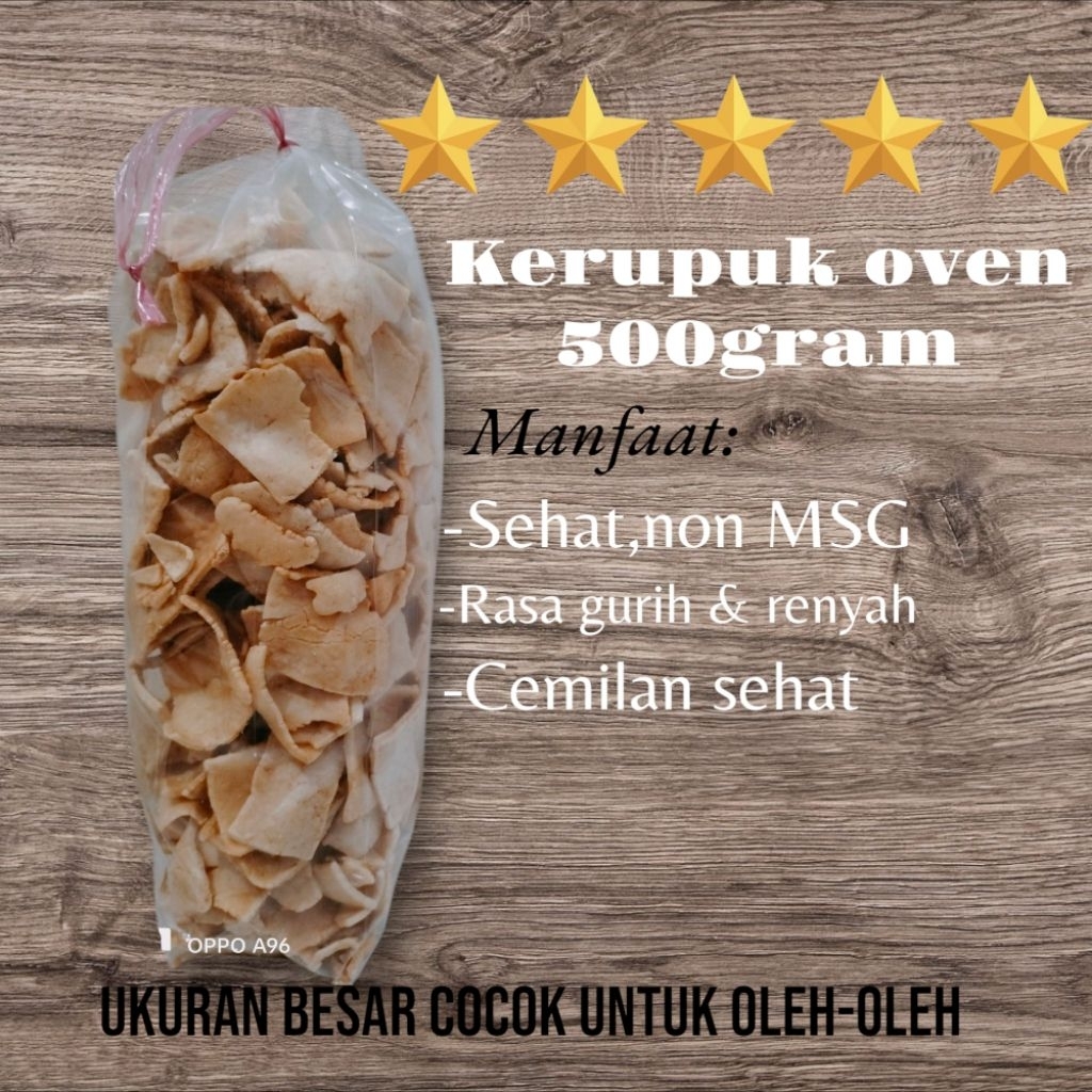 

Kerupuk Oven 500 gram UKURAN BESAR Kerupuk sehat Oven Non MSG OLEH OLEH CEMILAN tanpa pengawet tanpa di goreng kerupuk bawang