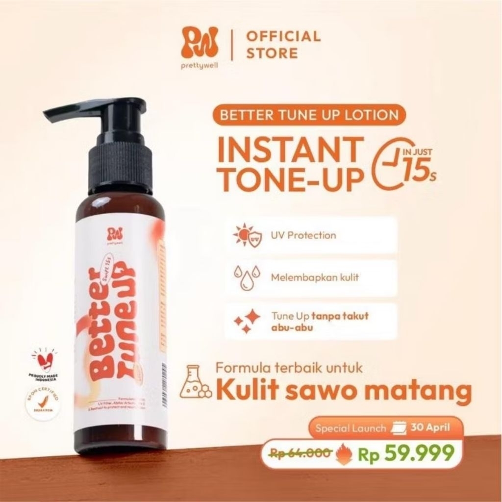 Prettywell Better Tune Up Lotion Instant Tone Up Bodylotion Body Lotion Pelembab Badan Toneup By Pre