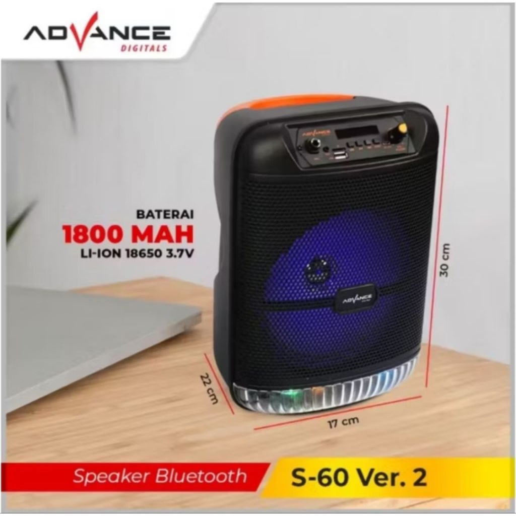 Speaker  Advance 8 Inch/Speaker Advance S60/Speaker Portable Advance Free mic