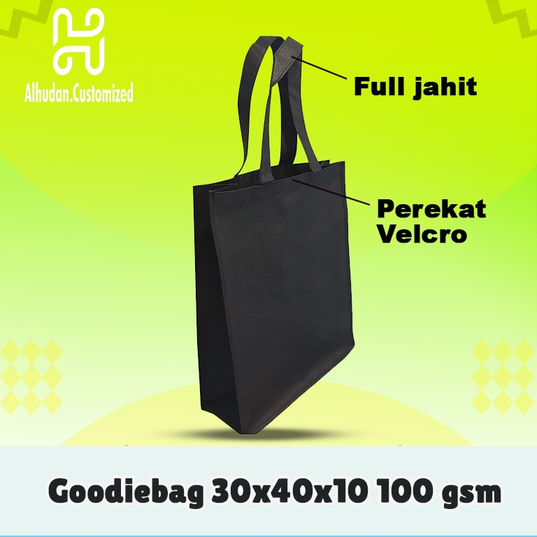 

Goodiebag 30x40x10 Full Jahit Bahan Spunbond 100 gsm Tas Totebag Seminar Branding Bisa Custom Sablon