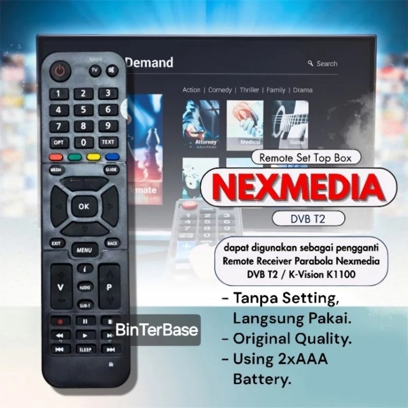 Remote remot STB Nex Media Nex Parabola K-Vision DVB T2 nexmedia digital receiver K1100 C1100 nex vi