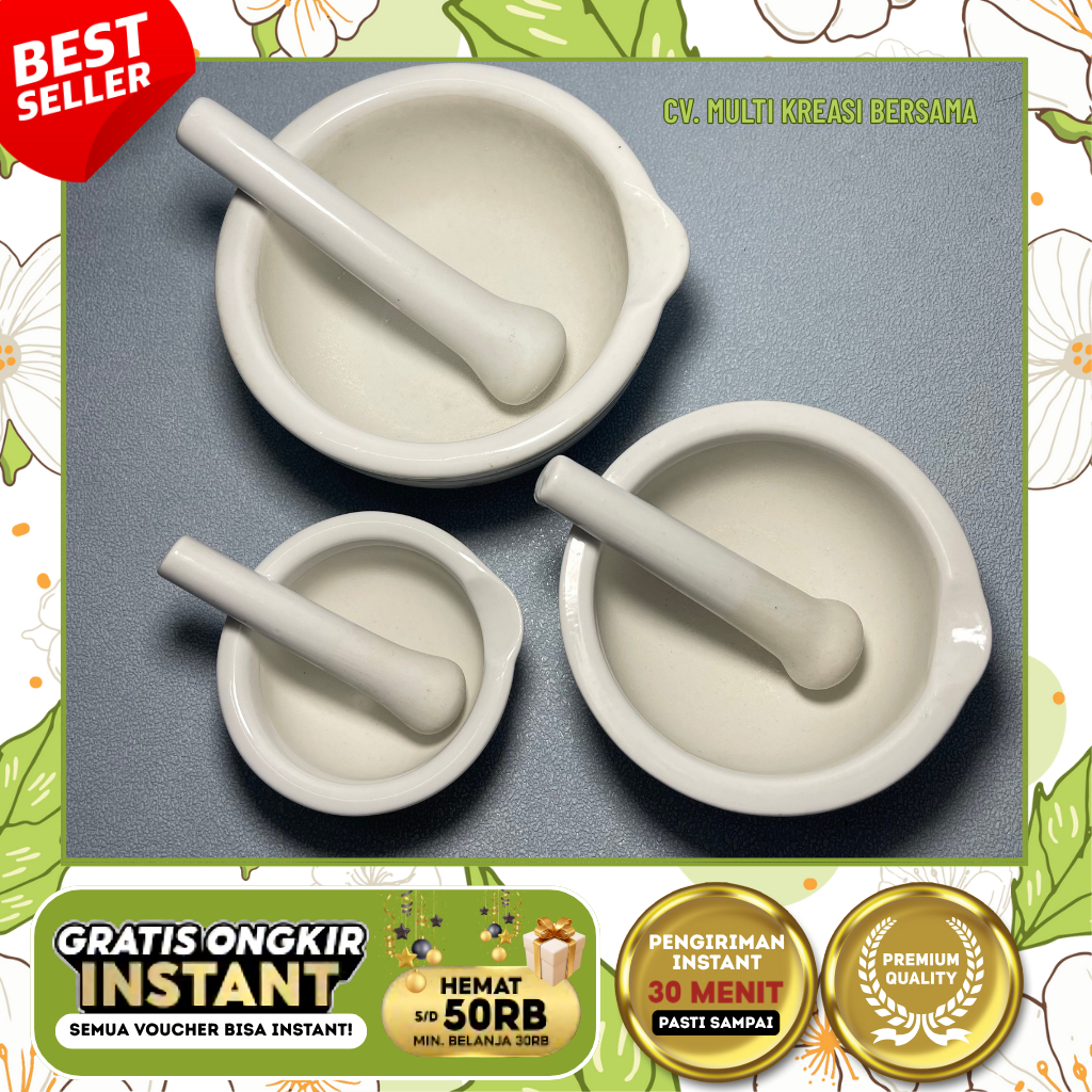 MORTAR / LUMPANG / ALAT PENUMBUK OBAT / MORTAR AND PESTLE / PHARMACY MORTAR / CERAMIC MORTAR SET