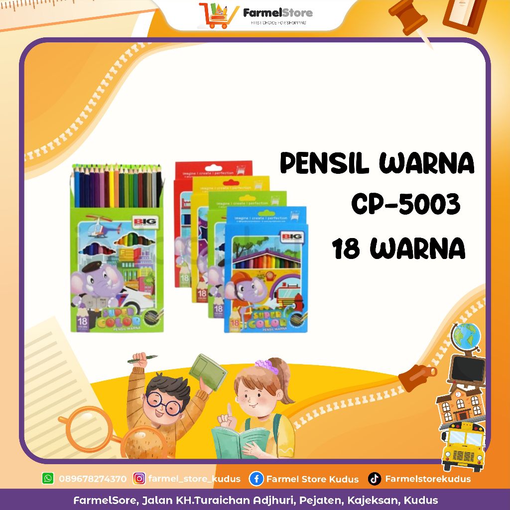 

Big Pensil Warna Kode(CP-5003) Isi 18pcs