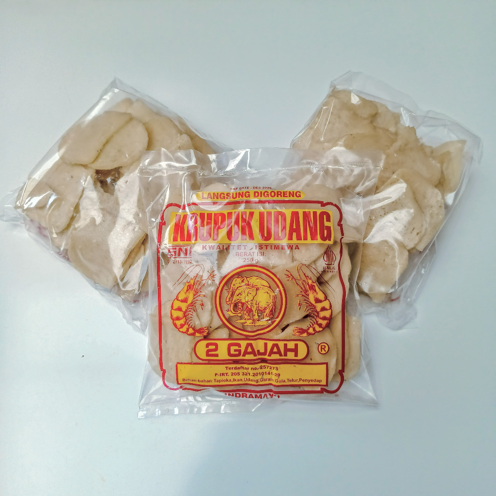 

Kerupuk Udang Cap 2 Gajah 250gr Krupuk PREMIUM Halal Enak Praktis Renyah