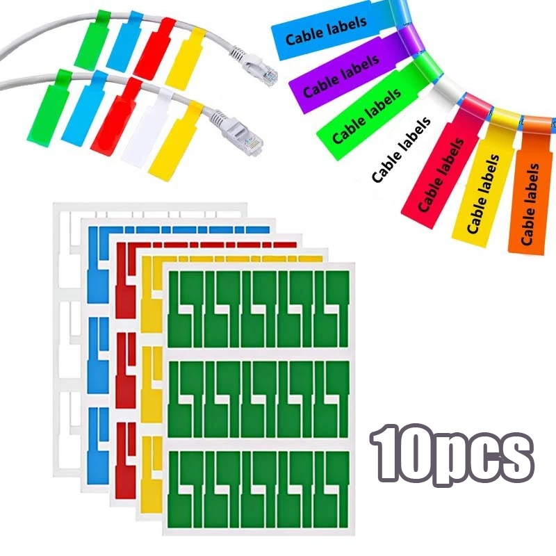 

300pcs / 10 Lembar Label Penanda Kabel Jaringan Anti Air Cable Label Sticker Kabel Listrik Label Untuk Kabel