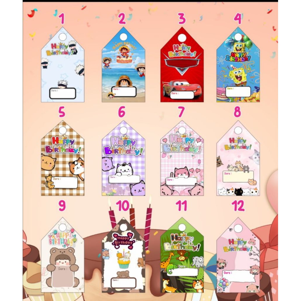 

Hangtag Label Kartu Ucapan Ulangtahun