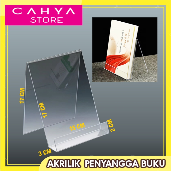 

AKRILIK PENYANGGA BUKU/ AKRILIK DUDUKAN BUKU / AKRILIK TATAKAN BUKU / AKRLIK BUKU BERDIRI