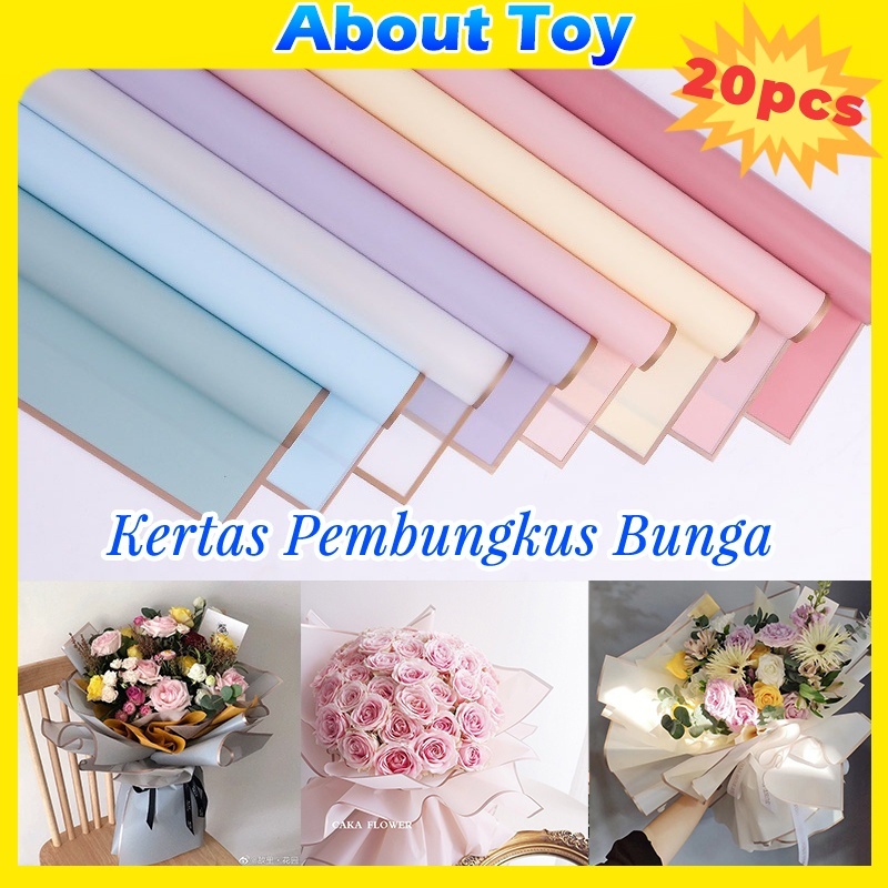 

D3v!! ABOUT (1 PACK ISI 20 LEMBAR) Kertas Bunga Buket List Gold Emas Cellophane / Flower Wrapping