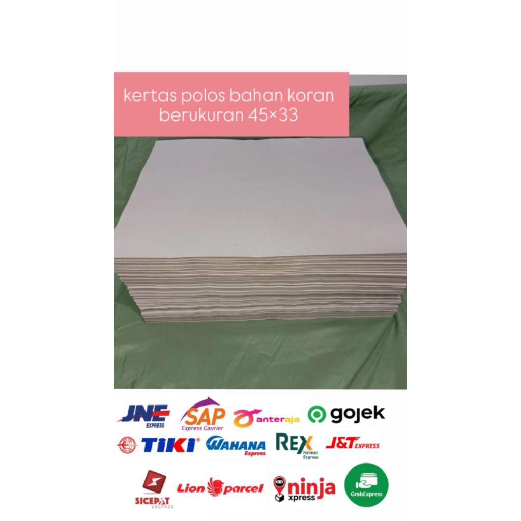 kertas lapis nasi polos bahan koran ukuran 45x33 cm per 1 kilo