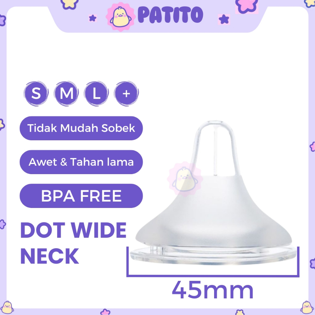 Pigeon Puting Dot Bayi Peristaltic Neck Nipple Dot Wide Neck Bayi botol susu - BB007