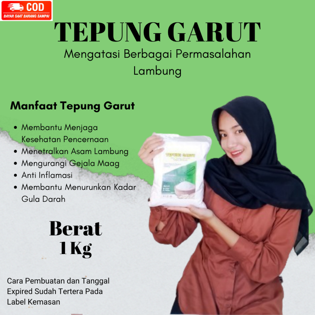 

TEPUNG GARUT/IRUT/ANGKRIK/PATI ASAM LAMBUNG 1kg/1000gr