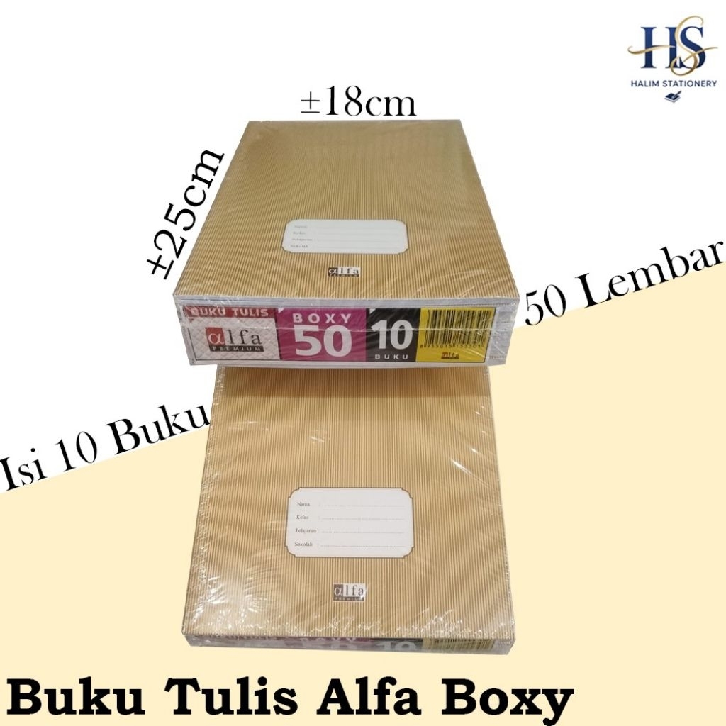 

Buku Tulis ALFA Boxy Craf Isi 10 Buku 50 Lembar - Alat Tulis Kantor/ATK Murah Medan