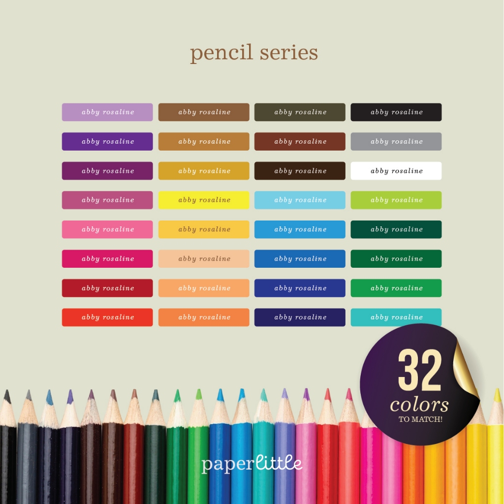 

Paperlittle / Pencil / Stiker pensil warna sticker nama label nama custom sticker anak