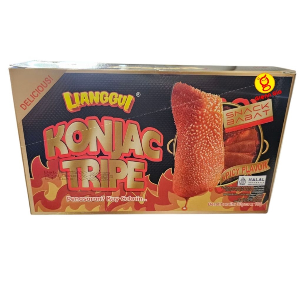 

Snack Babat Pedas Spicy Flavor Konjac Tripe Lianggui Box isi 30 pcs
