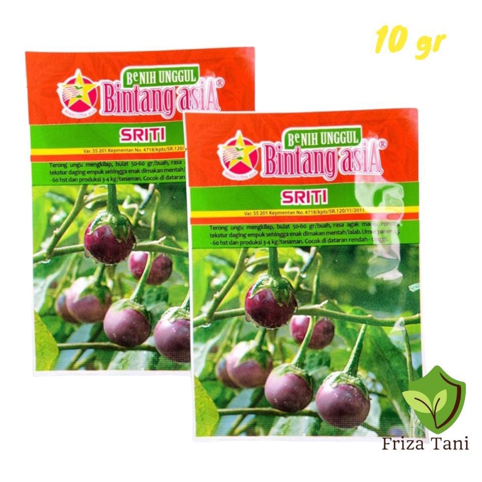 

Sriti 10gr Benih Terong Bulat Ungu Bintang Asia
