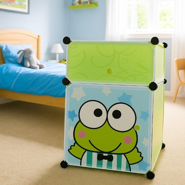 Lemari Plastik Mini Susun Anak Karakter / Kotak Lemari Pakaian  Anak Dewasa Motif Kartun / Box Penyi