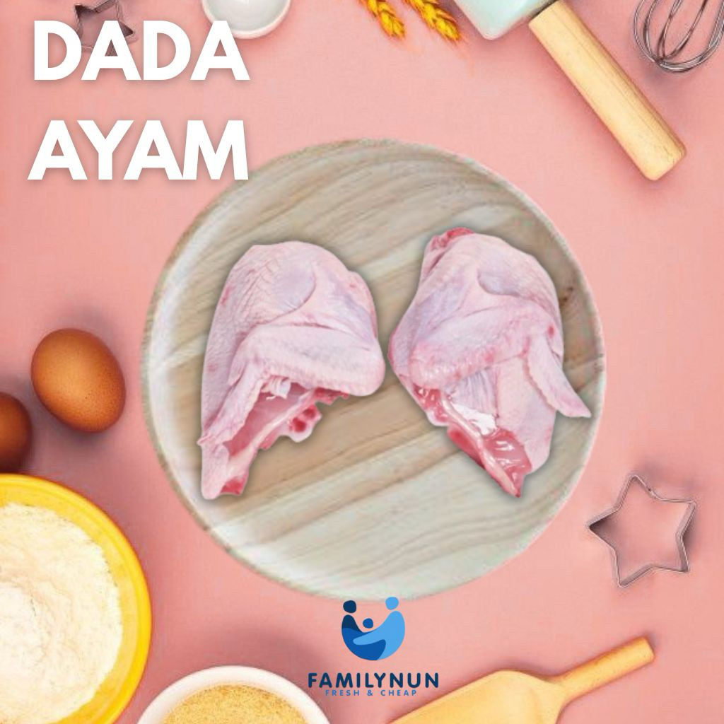 

Dada ayam utuh Fresh / Frozen berat 400-700gr (2 Potong)