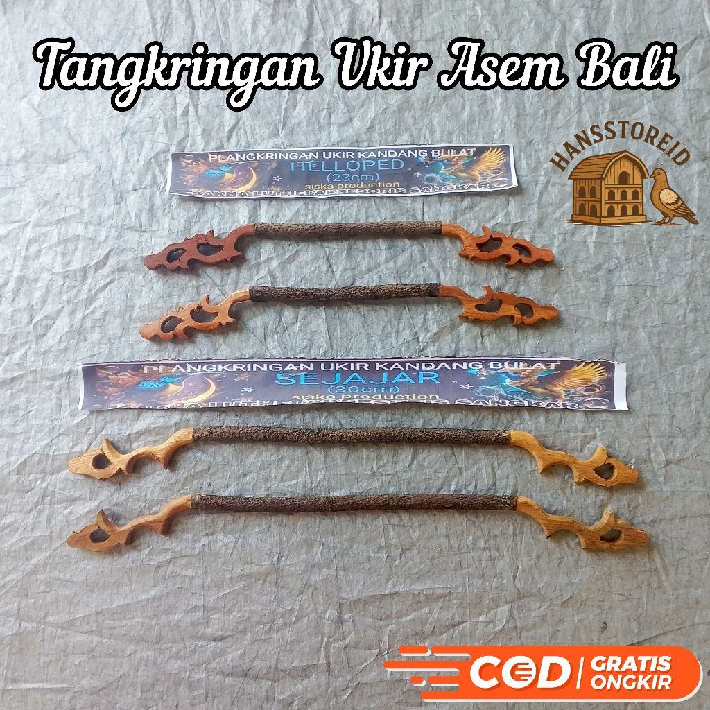 TANGKRINGAN UKIR FINISING KAYU ASEM BALI 30 CM 23 CM UNTUK KONIN PLECI SOGON KOLIBRI KENARI HELOPET 