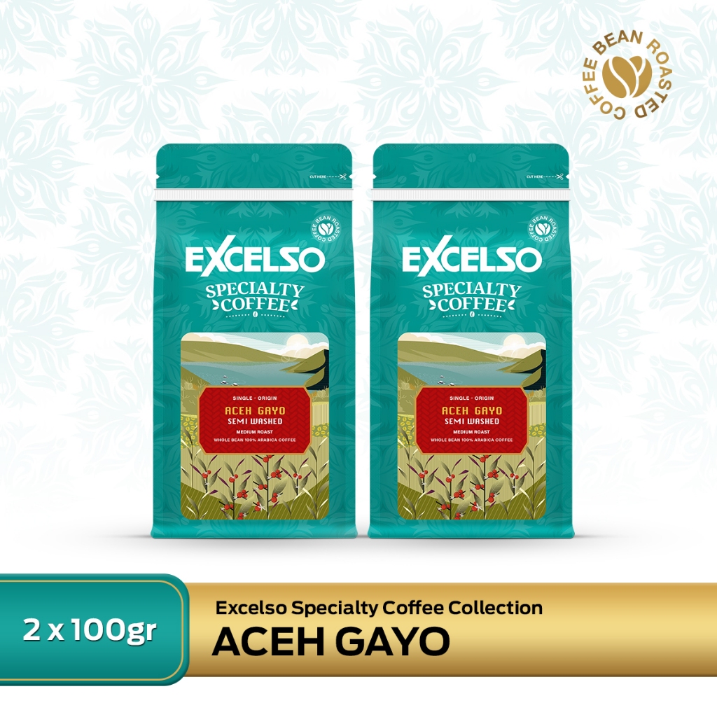

Excelso Specialty Coffee Aceh Gayo Beans 100gr Twin Pack
