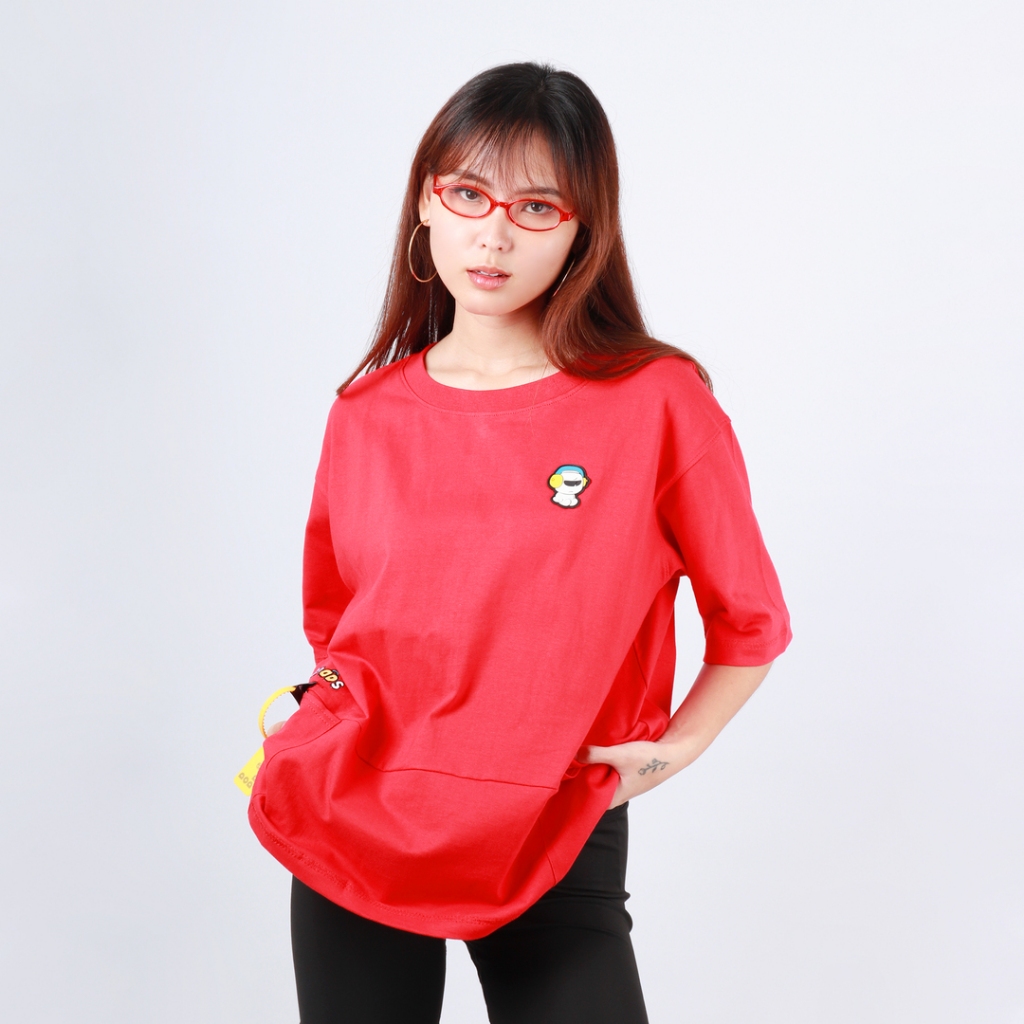 DODDS Oversize T-shirt Unisex - Basic Pocket Tee (Red)