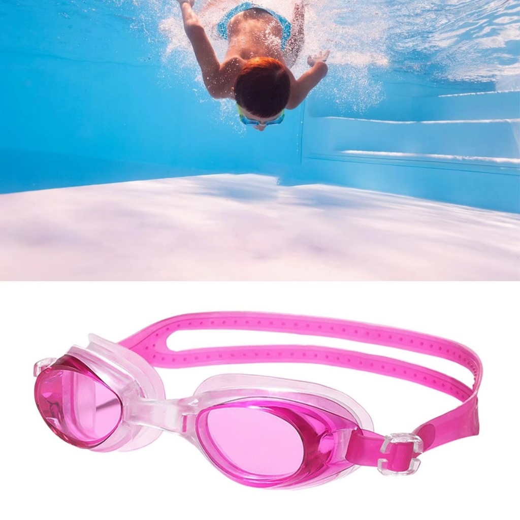 Kacamata Renang Anak Remaja Anti embun  Warna Hitam Pink Perempuan 3 4 5 6 7 8 Tahun