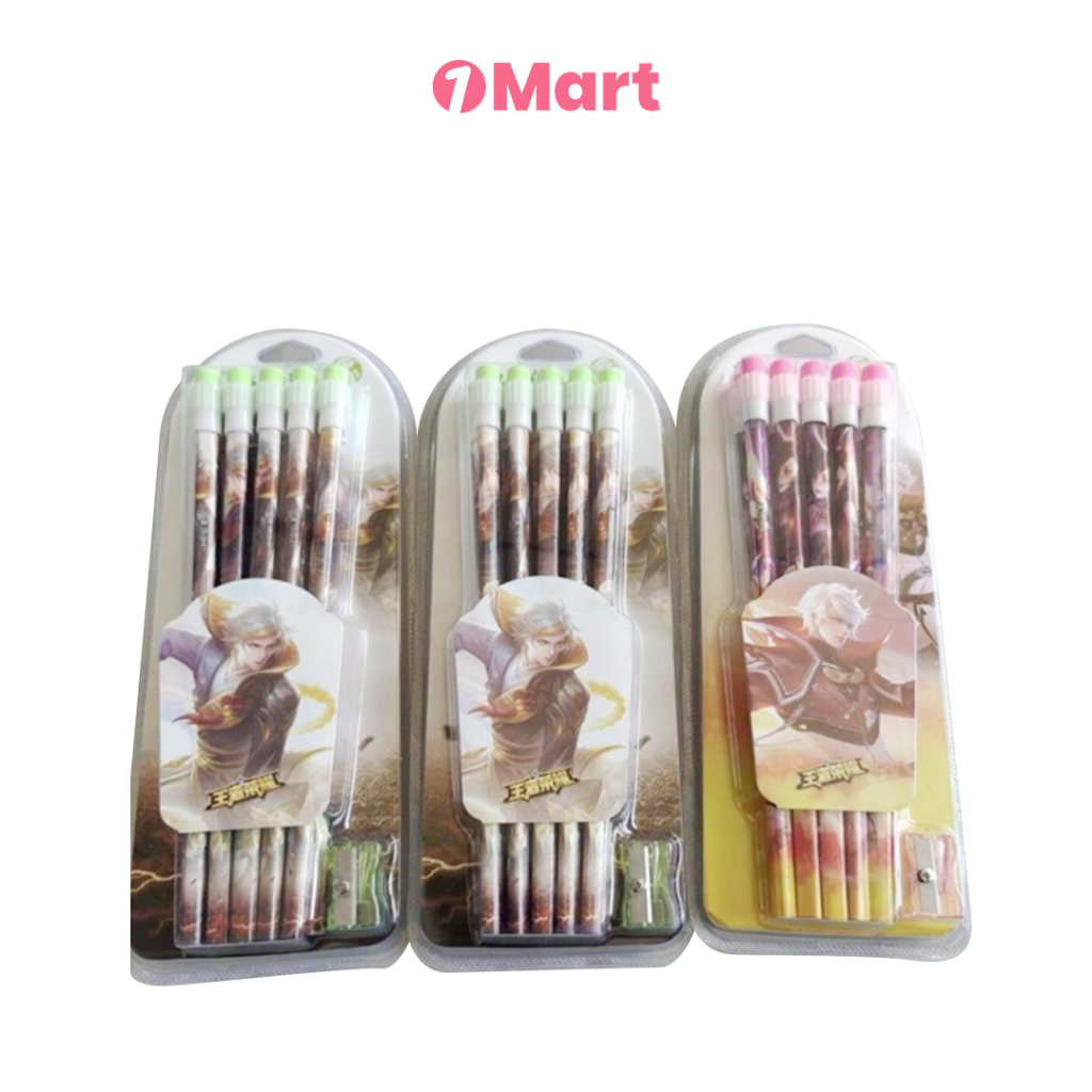 

1MART Paket Pensil Karakter Hero Anime – 10 pcs + Rautan