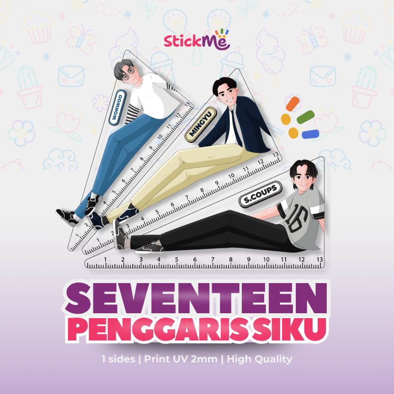 

Stickme Penggaris Siku Acrylic Seventeen Ilustrasi Anti Banting Untuk Mengukur Menggaris Penggaris Buku