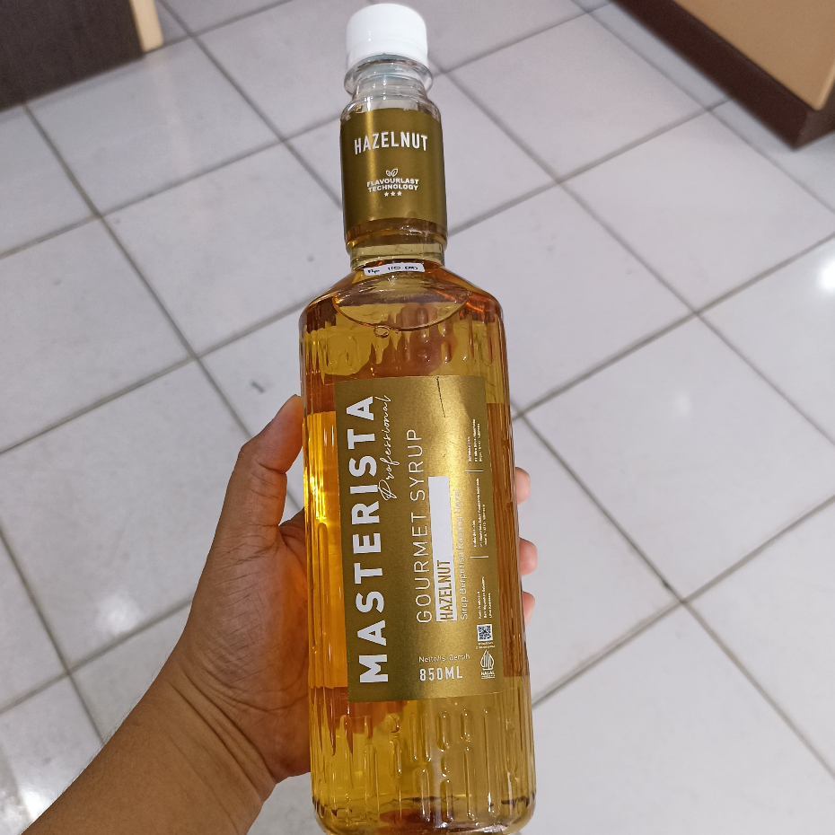 

MASTERISTA SYRUP HAZELNUT PREMIUM/SIRUP PREMIUM/RASA HAZELNUT/BPOM/HALAL/850 ML