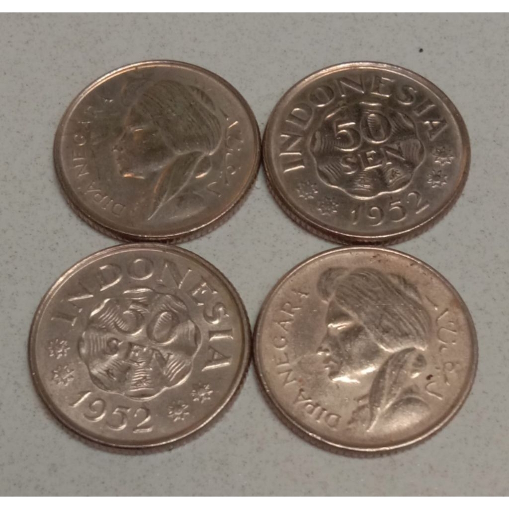 uang koin Rp50 sen dipanegara th 1952 kinclong murmer