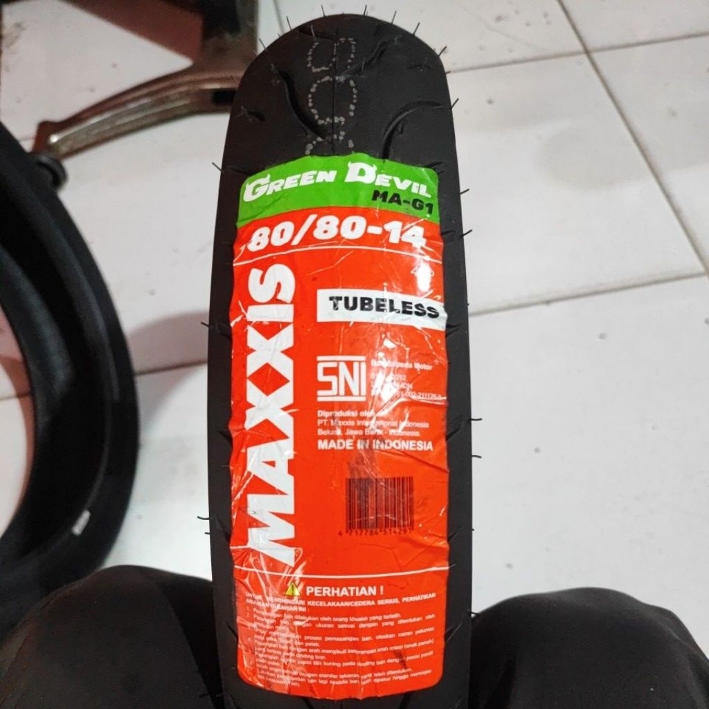 Maxxis green devil 80/80 ring 14 Free Pentil Bungkus Wrapping