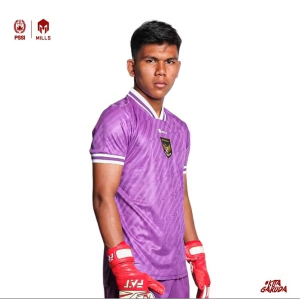 Jersey timnas indonesia player issue kiper original mills 2022