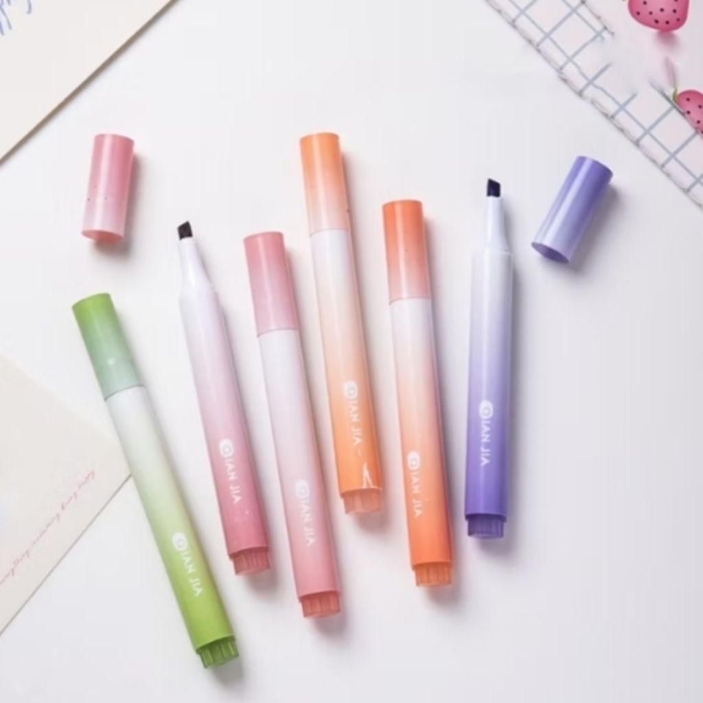 

1 SET ISI 4 HIGHLIGHTER WARNA PASTEL TERANG / 1 SET STABILO