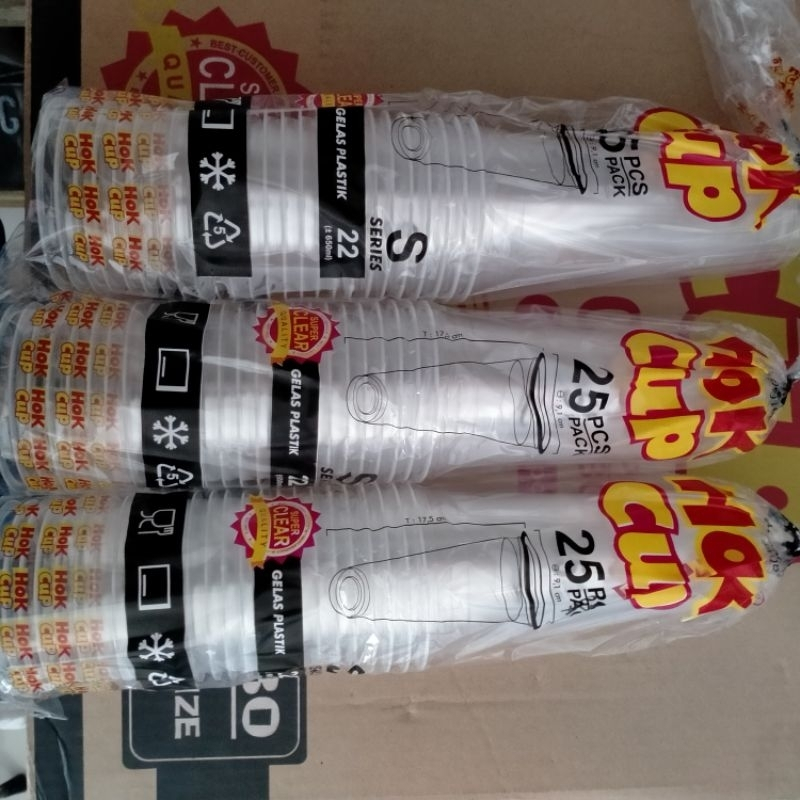 GELAS PLASTIK HOK 22 OZ/25PCS