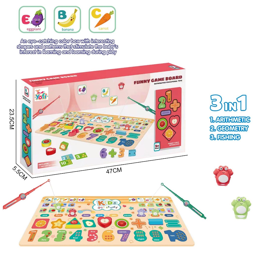 Funny Game Board – Mainan Edukatif 3 in 1