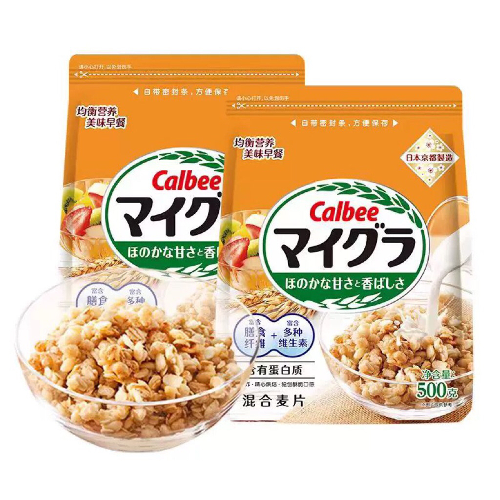 

Calbee MyGra Non-Fruits Granola 500gr Oats/Rye/Rice/Wheat/Corn Made in Japan