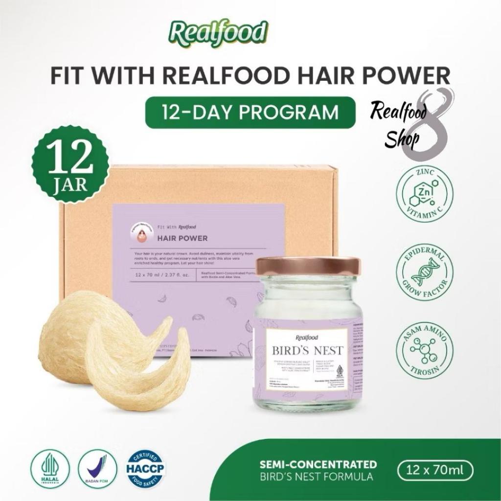 

Realfood Hair Power 12 Jar Bird Nest | Sarang Burung Walet | Solusi Rambut Rontok FWR Birdnest Shop8