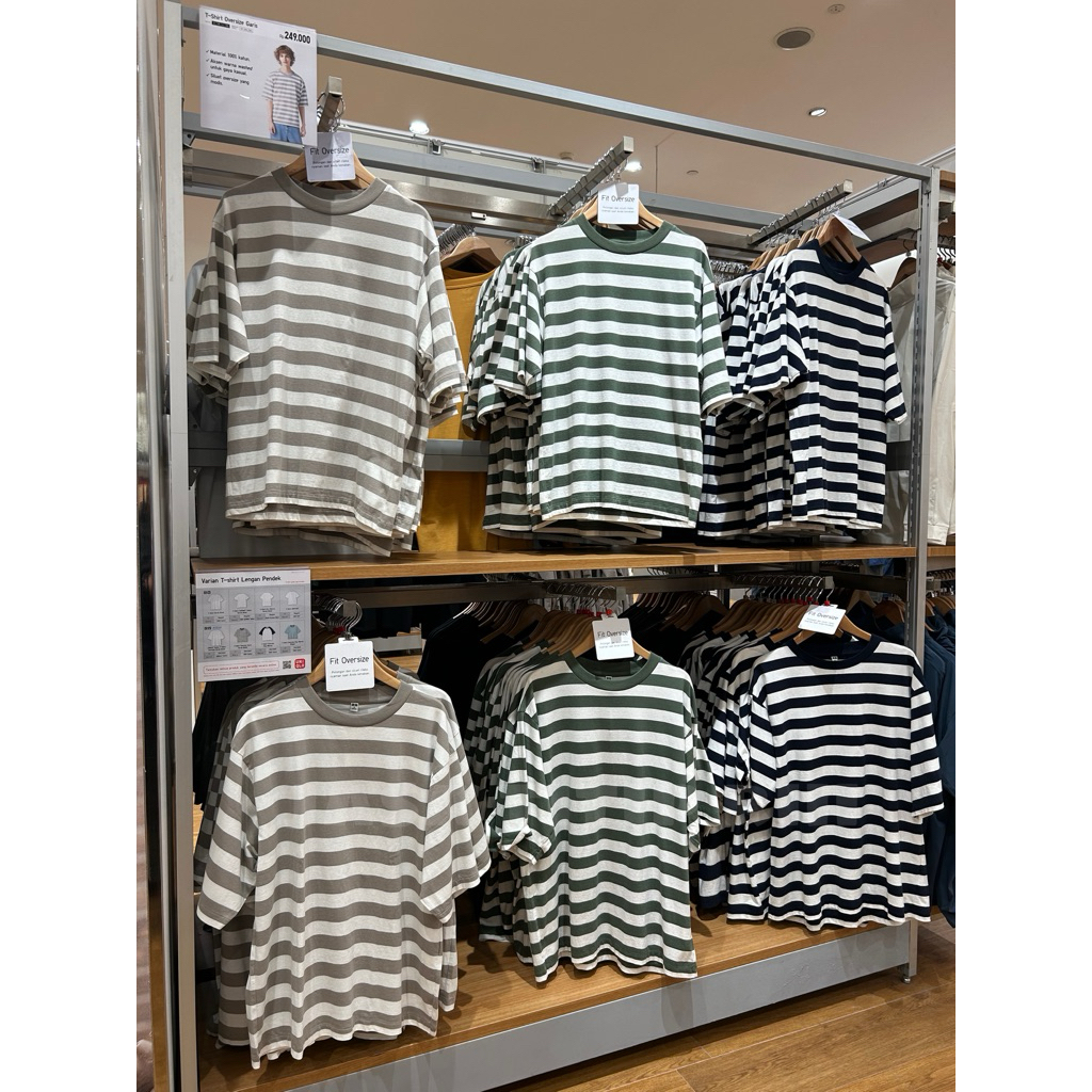 T-Shirt Oversize Garis MEN UNIQLO